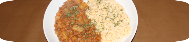 Spätzle mit Linsengemüse linsen