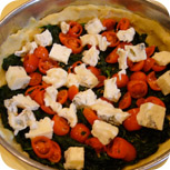 Quiche mit Gorgonzola und Spinat