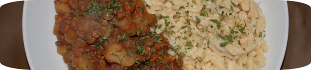 Spätzle mit Linsengemüse