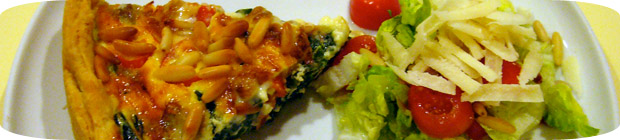 Quiche mit Gorgonzola und Spinat