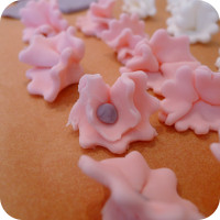 Blumen aus Fondant geformt