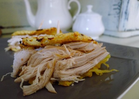 Pulled Chicken & Blumenkohl Tortilla mit Krautsalat