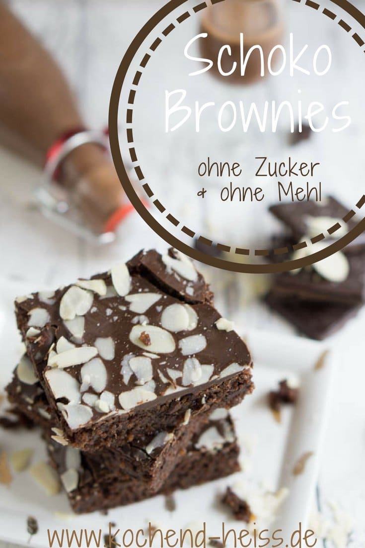 Schoko Brownies ohne Zucker & ohne Mehl